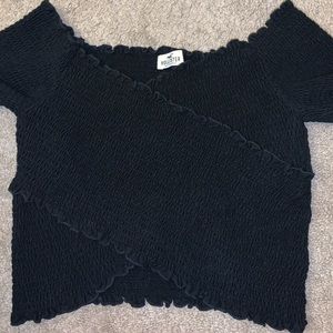 Black Scrunch Crop Top Hollister